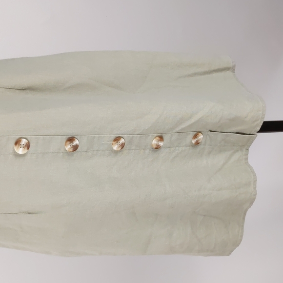 Piping Hot Women's Dress Size 10 Green A-Line Adjustable Straps Shirring Buttons - Picture 4 of 16